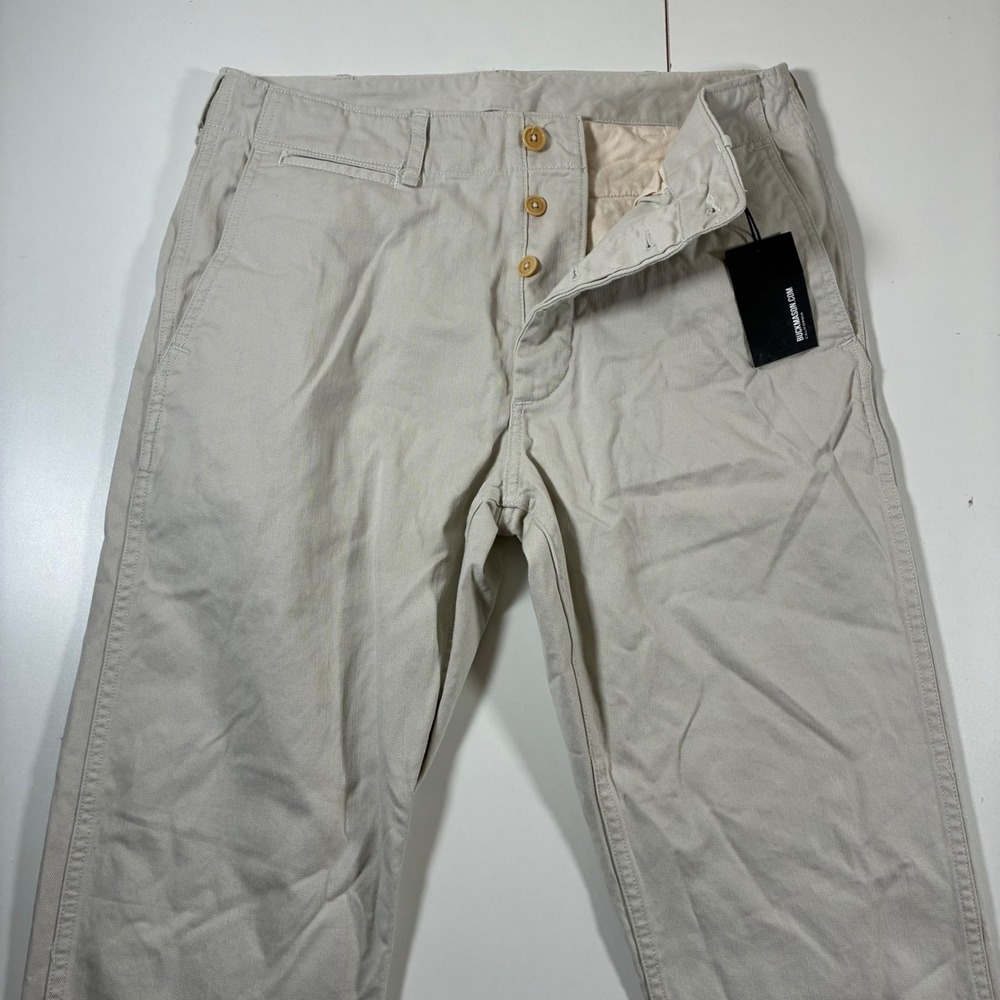 NEW Buck Mason Officer Pant 32x32 Natural Slub Twill Maverick Slim Beige Chino